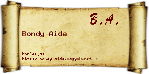 Bondy Aida névjegykártya